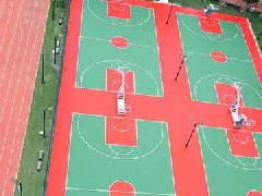 天津市武清区某中学硅PU篮球场地面施工案例